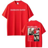 Damiano David Juokingi Maži Baimės Pasaulinio Tour Grafinis Marškinėlis Vyrams Moterims Aukštos Kokybės Drabužiai Marškinėlis Medvilninis Laisvas Atsitiktinis Marškinėlis S