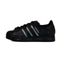 Adidas Originals Superstar 2 Starry Dot Abrasion Resistant Low top Skateboard Shoes Unisex Black JI0079(Team935-) 38