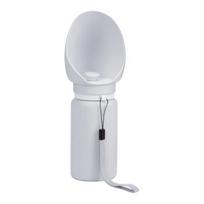 Foldable Dog Water Bottle Portable Leak-Proof Water Dispenser with Drinking Bowl Silicone Collapsible Pet Water Bottle for Dogs Cats Hiking Walking šviesiai pilka spalva