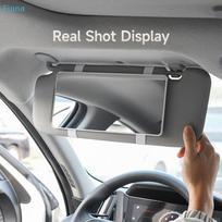 HD Car Sun Visor Plate Portable Makeup Mirror For Girls Women Strap Installation No Light Mirror Auto Interior Accessories rožinė