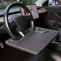 Automobilio vairo dėklas stalas daugiafunkcinis sulankstomas staliukas valgymui darbui nešiojamojo kompiuterio laikiklis neslystantys prietaisų skydelio priedai juoda
