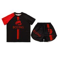 Vaikiškas berniukų Muay Thai šortų ir marškinėlių rinkinys boksui, kikboksui, MMA treniruotėms, kovai, BJJ imtynėms 5-6 Years raudona
