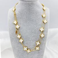 13MM Titanium Steel Necklace 20 Flower 90+5CM Four Leaf Clover Necklace Ladies Necklace