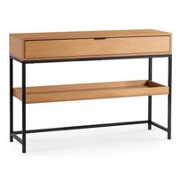 Prieškambario konsolė Ruby 100 cm su lentyna Ąžuolas/Juodas Loftas