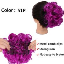 LUPU sintetinės šukos gnybtas garbanotiems plaukams priauginti Chignon Hair Bun Ombre blondinės elastinės plaukų juostos moterims