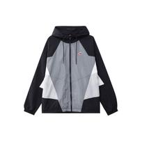 Nike Spliced Color-Block Windbreaker Jacket With Hood Men Outerwear Grey DB5172-084 L gray