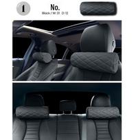 High-End Cylindrical Car Headrest Neck Pillow, Double-Line Design, Memory Foam 31*12 cm juoda