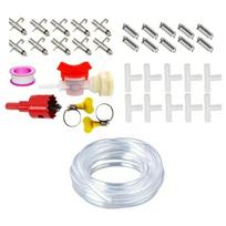 10/20Pieces Automatic Water Dispenser Set For Rabbits Poultry With Zinc Coated Nipples Drinker Small Animal Waterer Kits
