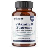 Vitamin D Supreme 5000 IU D3 with Vitamin K1 K2, 120 Capsules Bone Support 120PCS