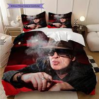 Udo Lindenberg rūkantis cigarą patalynė, antklodės užvalkalas, pagalvės užvalkalas, namų dekoracija, gimtadienio dovana (1 * užvalkalas ant antklodės + 2 * užvalkalas pagalvei, be užpildo) 135x200cm