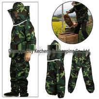 Camouflage Beekeeping Suit: Breathable Half-Body with Pants, Gloves & Hat - One Size Fits All Camouflage Green Bee Suit
