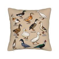 Indian Runner Duck Pillowcases Vintage Pillow Case For Sofa Home Decor Custom Pillow Cover Peach skin 18*18(CM)-1Pcs