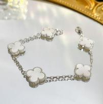 High-grade Luxury Four-leaf Clover Five Flowers Bracelet High Quality Thick 18K for Girlfriend Birthday Gift 925 silver