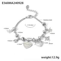 F.I.N.S Heart Cross Star Moon Multi Pendant Titanium Steel Bracelet For Women 18k Gold Plated Shiny Zircon Women's Charm Jewelry