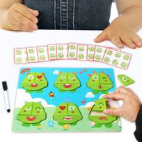 Montessori žaislas 2 viename medinis daugkartinis žaidimas, žaidžiantis interaktyvią piešimo lentą pabaisą