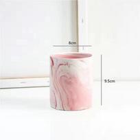 8x9.5cm Nordic style marbled pen holder makeup brush holder desktop storage bucket Flower Pot Ceramic tank Vase Gift