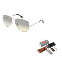 Ray Ban Gradient Aviator Classic Sunglasses Unisex Model 0RB3025 Silver Lenses 62 šviesiai pilka spalva