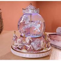 Luminous Crystal Ball Music Box - Castle in the Sky Birthday Gift 15x15x18 cm