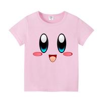 Kirby Vaikų Marškinėliai Trumpomis Rankovėmis Vasariniai Medvilniniai Sugeriantys Prakaitą Rožiniai Drabužiai Animacinis Anime Mada Vaikų Gimtadienio Mieli Dovana 100