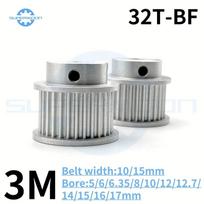HTD 3M 32 Teeth Timing Pulley Bore 5/6/6.35/8/10/12/12.7/14/15/16/17mm For Belt Width 10-15mm Gear Pulley Aluminum Alloy Pulley For belt width 10mm