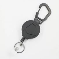 31.5” Steel Retractable Cord Keychain Anti Theft ID Badge Holder Reel Carabiner Heavy Duty Lanyard Telescopic Keychain juoda