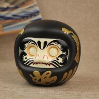 Japanese Ceramic Daruma Statue, Lucky Charm, Zen Ornament, Fengshui Figurine, Money Box, Home Tabletop Decoration, Gifts, 4 juoda