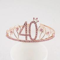 30 40 60 Numeris Gimtadienio Princesės Tiara Karūna Torto Papuošimas Kristalinis Plaukų Lentas Galvos Apdangalas Vestuvėms Moterims Jubiliejus 30 Šventė beige