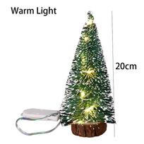 New 20/25/30/40cm Mini Christmas Tree DIY Handicraft LED Light Artificial Christmas Tree Party Decoration New Year Gift 0.6M