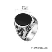 Vnox Rock Punk Black Onyx Stone Rings for Men, Zoleferka Sword Double Sword Stainless Steel Band, Stylish Jewelry Gifts for Him 7
