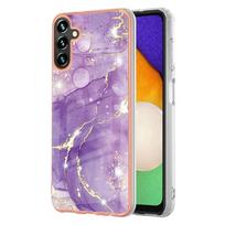 For Redmi K70E/Note 13 Pro Wireless Charging 2 in 1 case Back Cover, IMD Marble case for Galaxy A35 Opp Bag&For Galaxy A52 5G violetinė