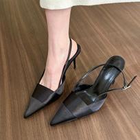 Sandalai Moterims Aukštakulniai Batai Mada Vasarinės Šlepetės Nauji Smailianosiai Seksualūs Suknelei Vestuviniai Aukštakulniai Slingback Mujer Zapatillas 35