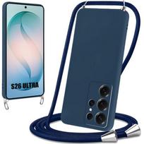 Coque pour Samsung Galaxy S26 Ultra, Protection Silicone Anti-Rayure avec Cordon Bleu Marine mėlyna