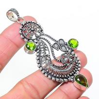Natural Peridot Gemastone 925 Sterling Silver Jewelry Pendant 3.43  AP-14626