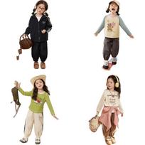LUSON Okids Girls' 2025 Fall Casual Pants 110 chaki