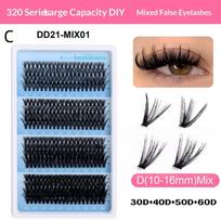 176/300/320/400Pcs Fluffy Eyelash Extension Kit 30/40/50/60D Eyelash Cluster Thick Eyelash Extension Kit 9-16Mm Beginner Makeup C