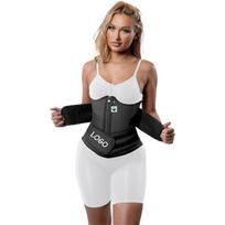 Waist Trainer Tummy Control Workout Corset Cincher Long Torso Trimmer Sauna Ab Belt Sports Body Shaper for Women with 2 Straps Xxs juoda