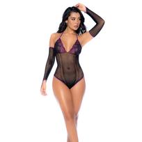 Mapale Fishnet and Lace Bodžio ir riešinių rinkinys
