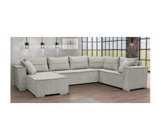 Universali U formos kampinė išskleidžiama sofa LONDON smėlinė