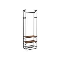 Viršutinių drabužių kabykla ir batų suoliuku HSR81BX 58 x 28 x 181 cm., rudos/juodos spalvos