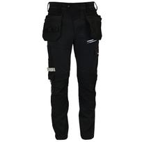 Elastingos juodos darbo kelnės su nusegamomis kišenėmis CROSS STRETCH