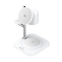 Acefast E39 Qi2.2 25W 4-in-1 belaidis stalinis telefono įkroviklis for Phone, Watch, and ausinės with Night Light – baltos spalvos
