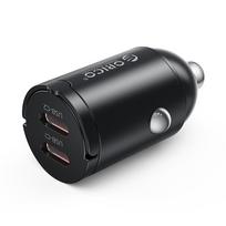 Orico MiniRing 30W 2x USB-C automobilinis įkroviklis – juodos spalvos