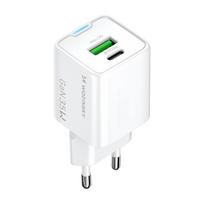 Wozinsky WWC-35W GaN USB-A + USB-C sieninis įkroviklis – baltos spalvos