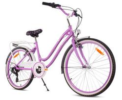 24 colių miesto dviratis mergaitei Pirmajai komunijai, Shimano 7 pavaros, Heart Bike, violetinis, 24 colių miesto dviratis mergaitei Pirmajai komunijai, Shimano 7 pavaros, Heart Bike, violetinis