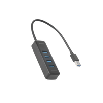 USB-A šakotuvas DELTACO, 5Gbit/s, 4x USB-A, plonas, juodas / UH-734 / 1902425|UH-734