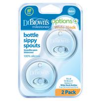 Dr. Brown's Nelašantis silikoninis buteliuko antgaliukas su plačiu kaklu options+ 2 vnt.