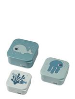 Done By Deer - Snack Box Set 3 Pcs Sea Friends Blue - Pietų dėžutė - Mėlyna