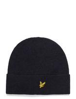 Lyle & Scott - Lambswool Blend Ribbed Beanie - Kepurė - Tamsiai mėlyna