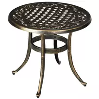 Sodo staliukas, atsparus oro sąlygoms, su aliuminio liejimo rėmu, apvalus, 60 kg apkrova, Ø60x52,5 cm