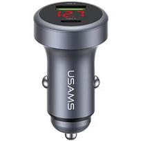 USAMS Car Charger USAMS CC327 Aluminum 45W USB-A USB-C Tarnish USA001685